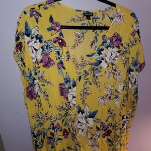 Yellow floral blouse
